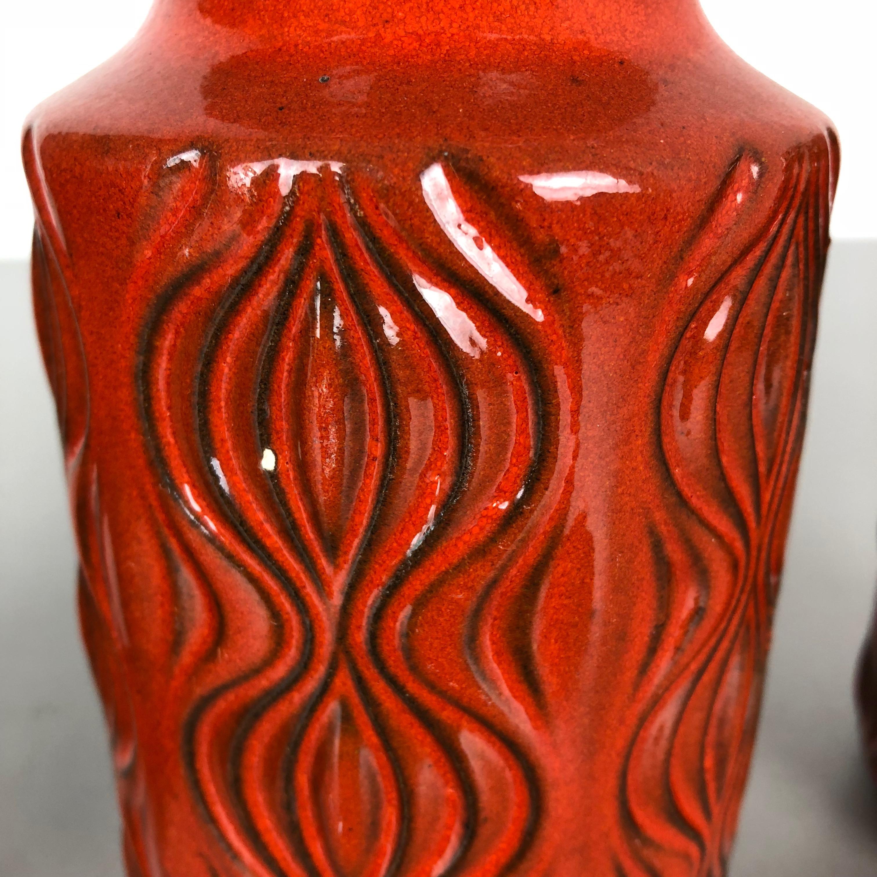 Set von drei Vintage-Vasen „Zwiebel“ aus Keramik in Fett Lava von Scheurich, Deutschland im Angebot 10