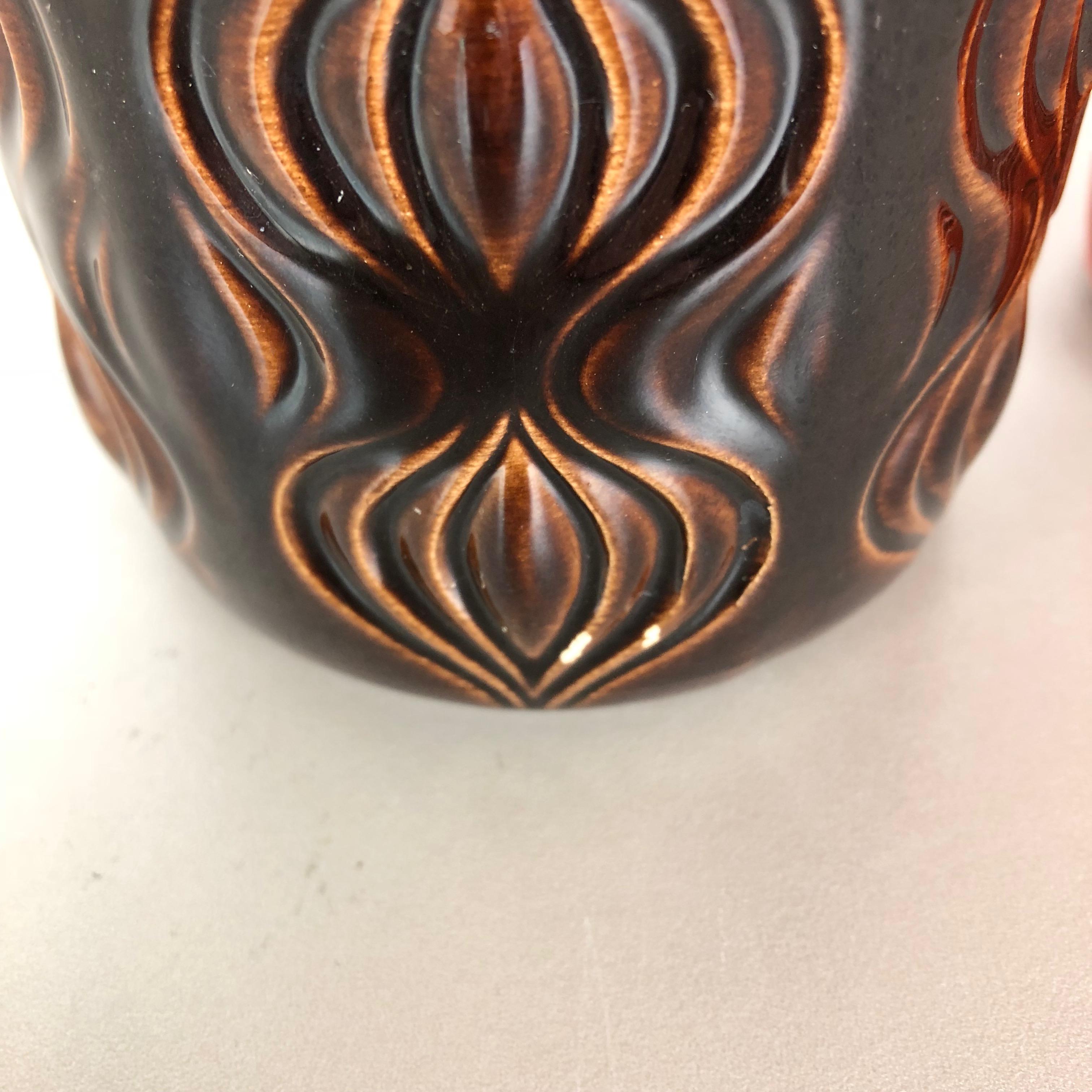 Set von drei Vintage-Vasen „Zwiebel“ aus Keramik in Fett Lava von Scheurich, Deutschland im Angebot 3