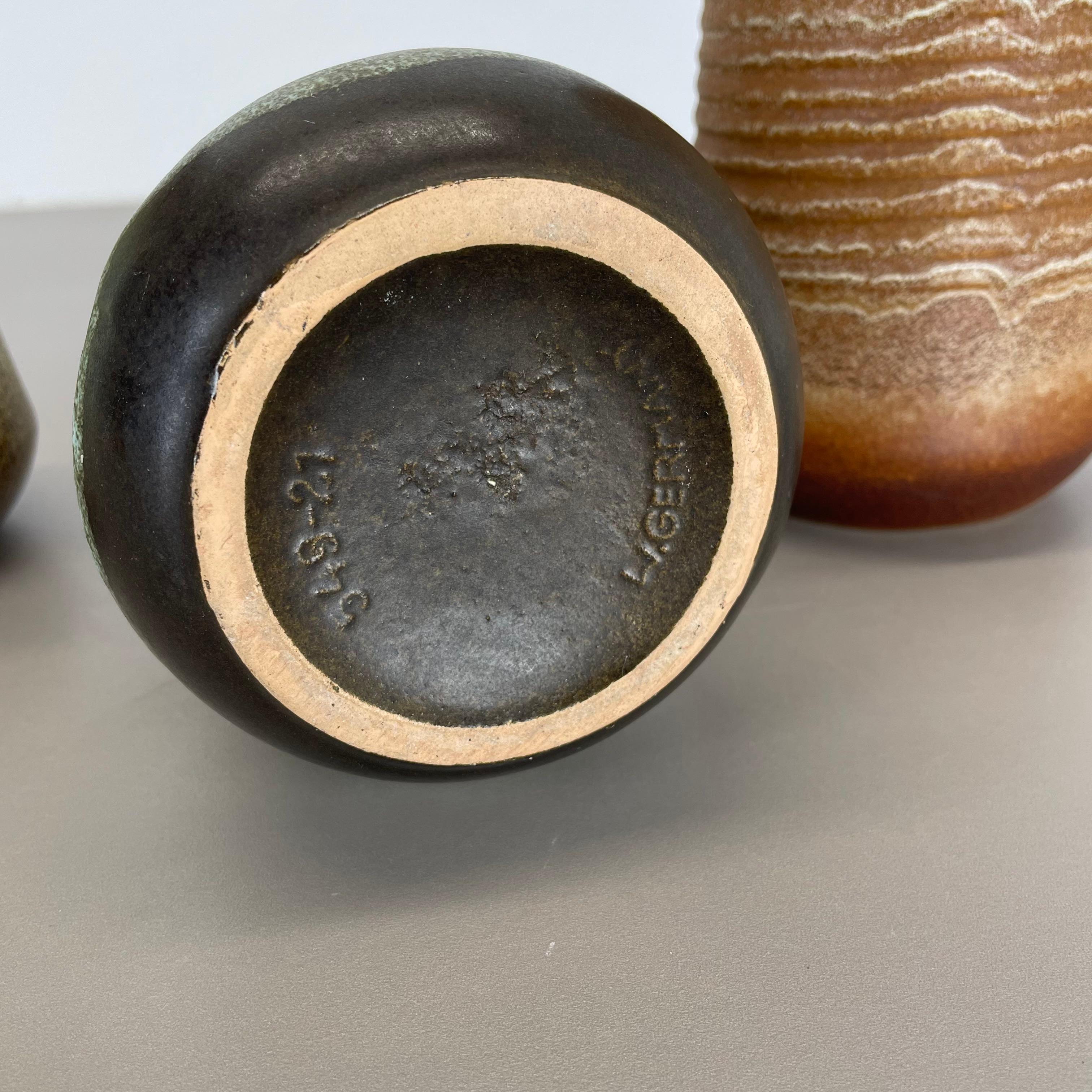 Ensemble de trois vases vintage en poterie de lave grasse fabriqués par Scheurich, Allemagne, années 1970 en vente 8