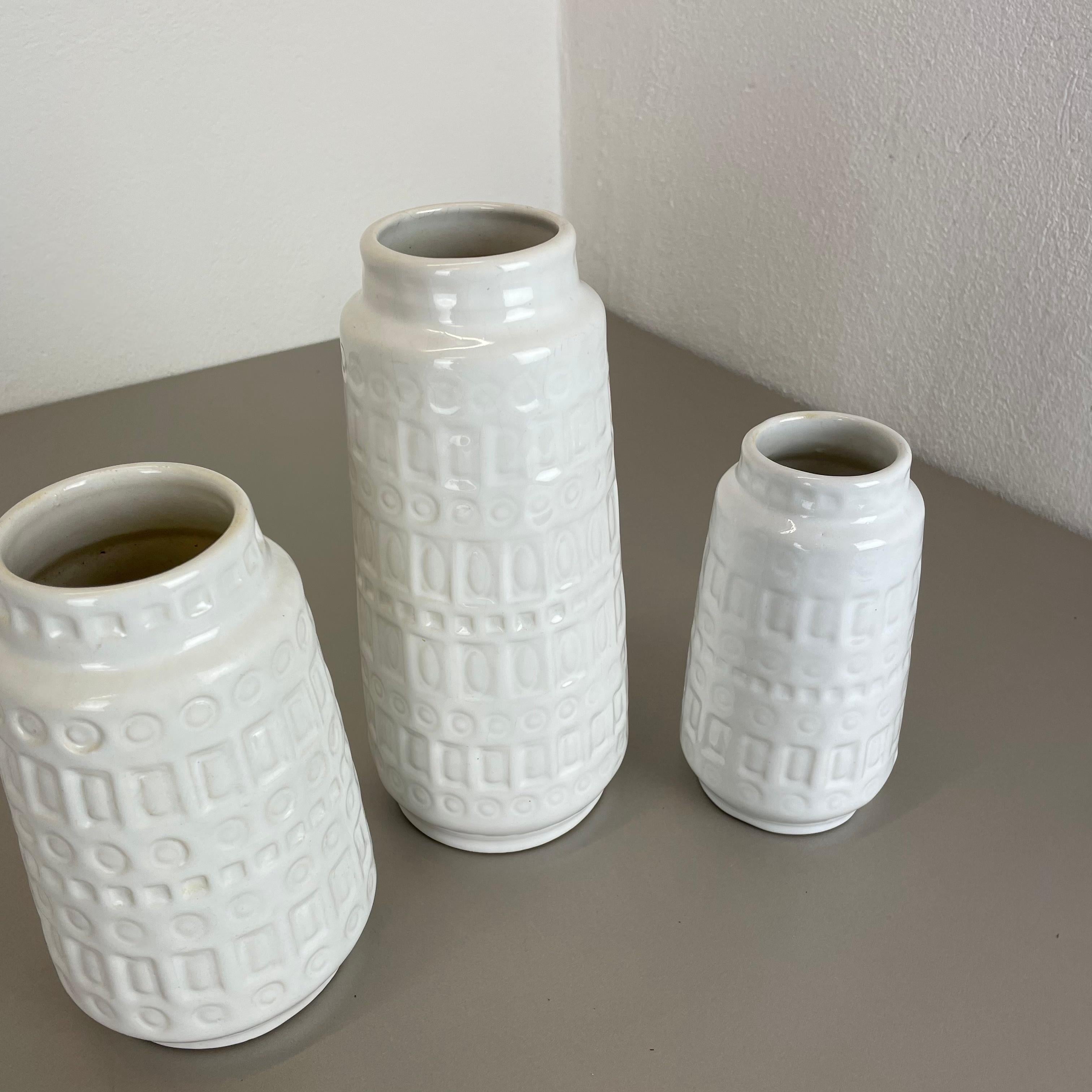 Set von drei Fat Lava-Vasen aus Keramik, hergestellt von Scheurich, Deutschland, 1970er Jahre (20. Jahrhundert) im Angebot