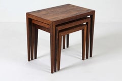 Set of Three Vintage Rosewood Nesting Tables in the Manner of Severin Hansen