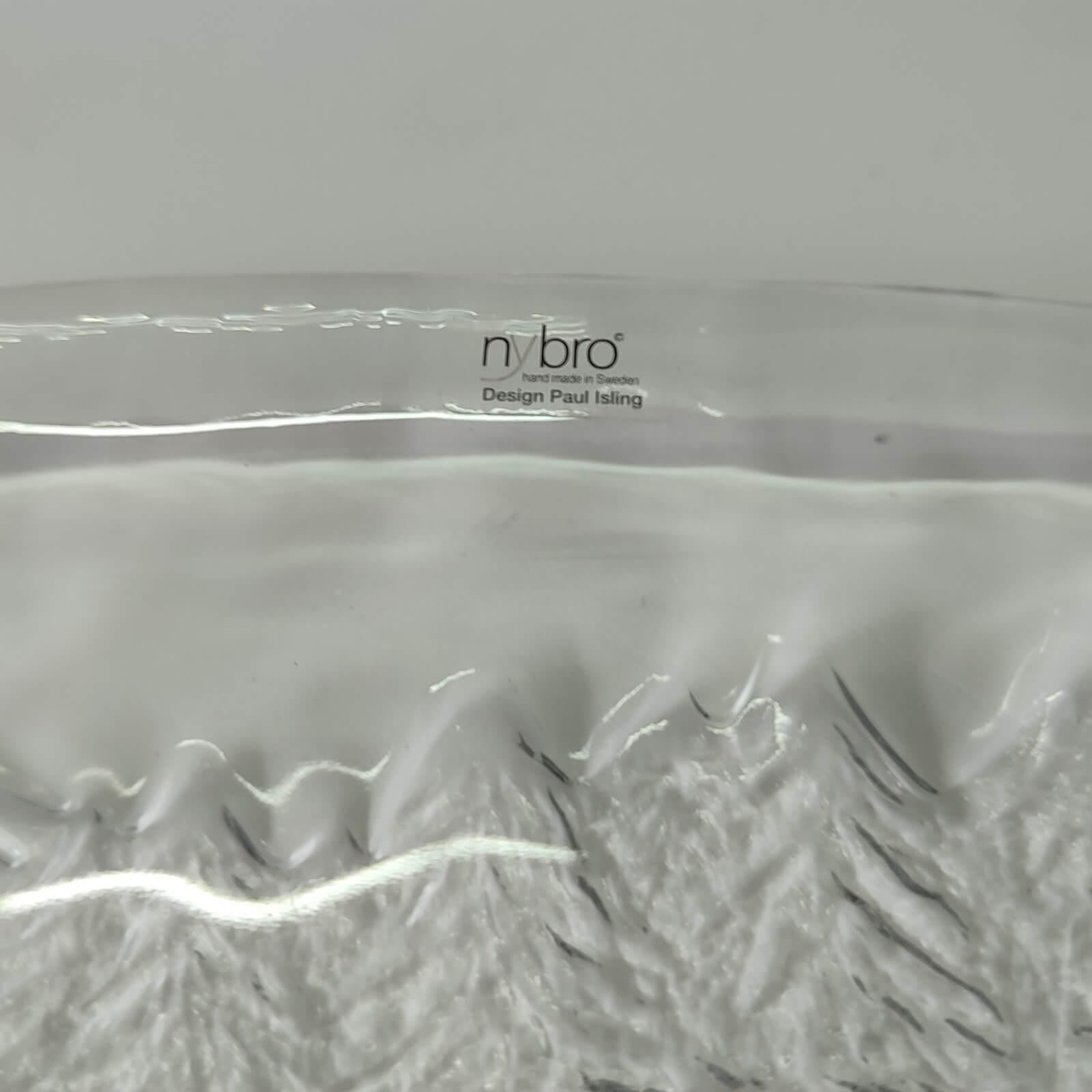 Set of Three Vintage Salmon Platters, Glass, Paul Isling for Nybro Glasbruk For Sale 3