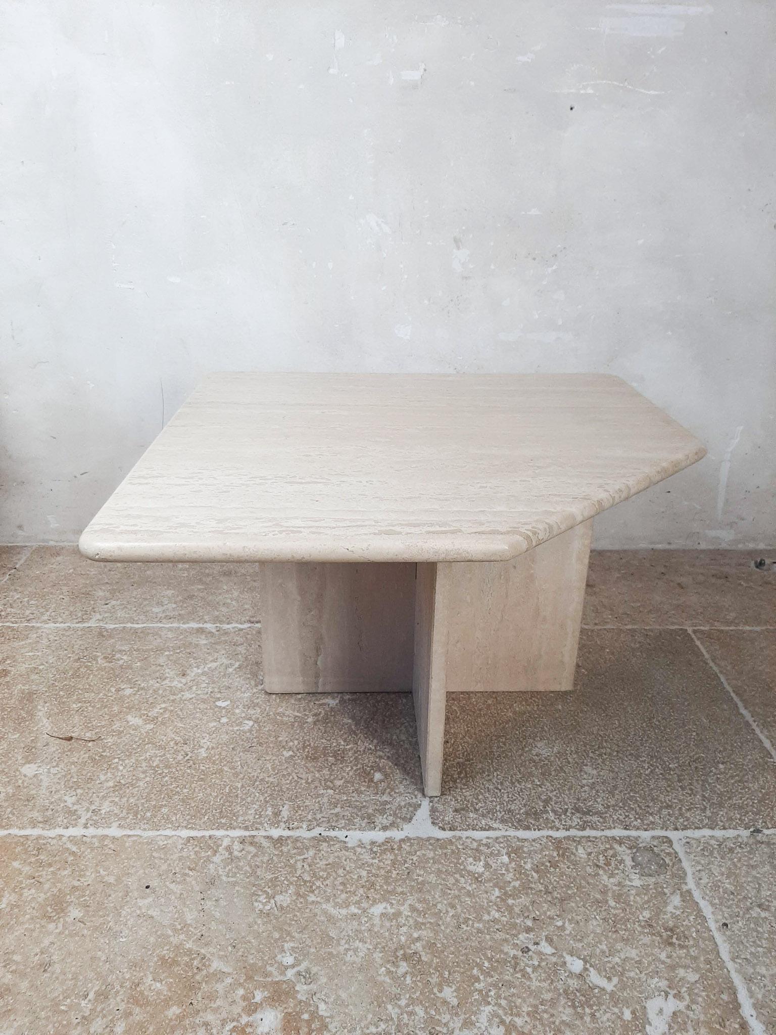 Late 20th Century Set of three Vintage Travertine Coffee Tables, 1970s For Sale