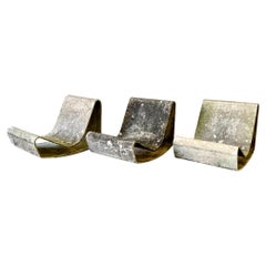Set of Three Vintage Willy Guhl Concrete Loop Chairs