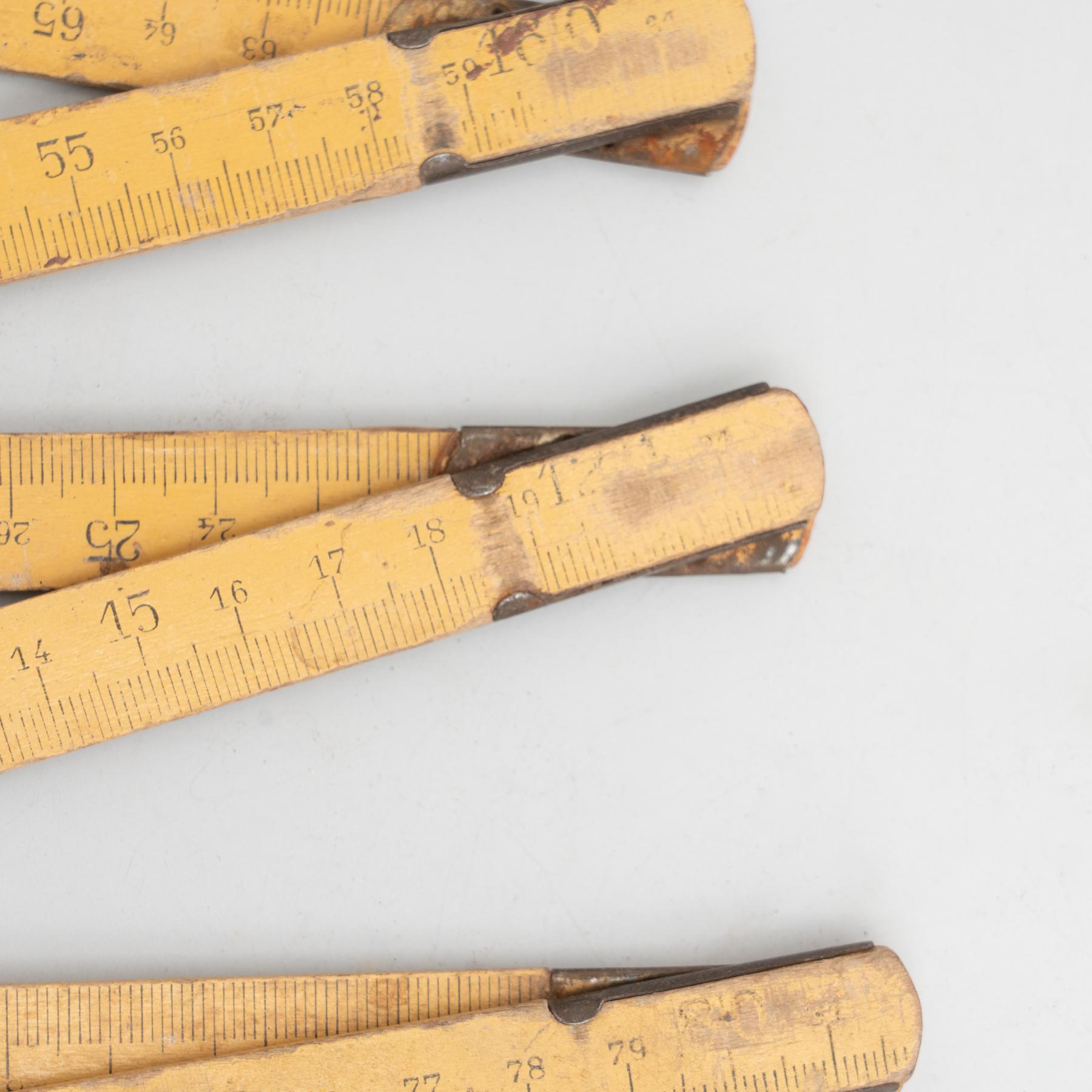 Set of Three Vintage Wooden Measuring Sticks, circa 1950 For Sale 4