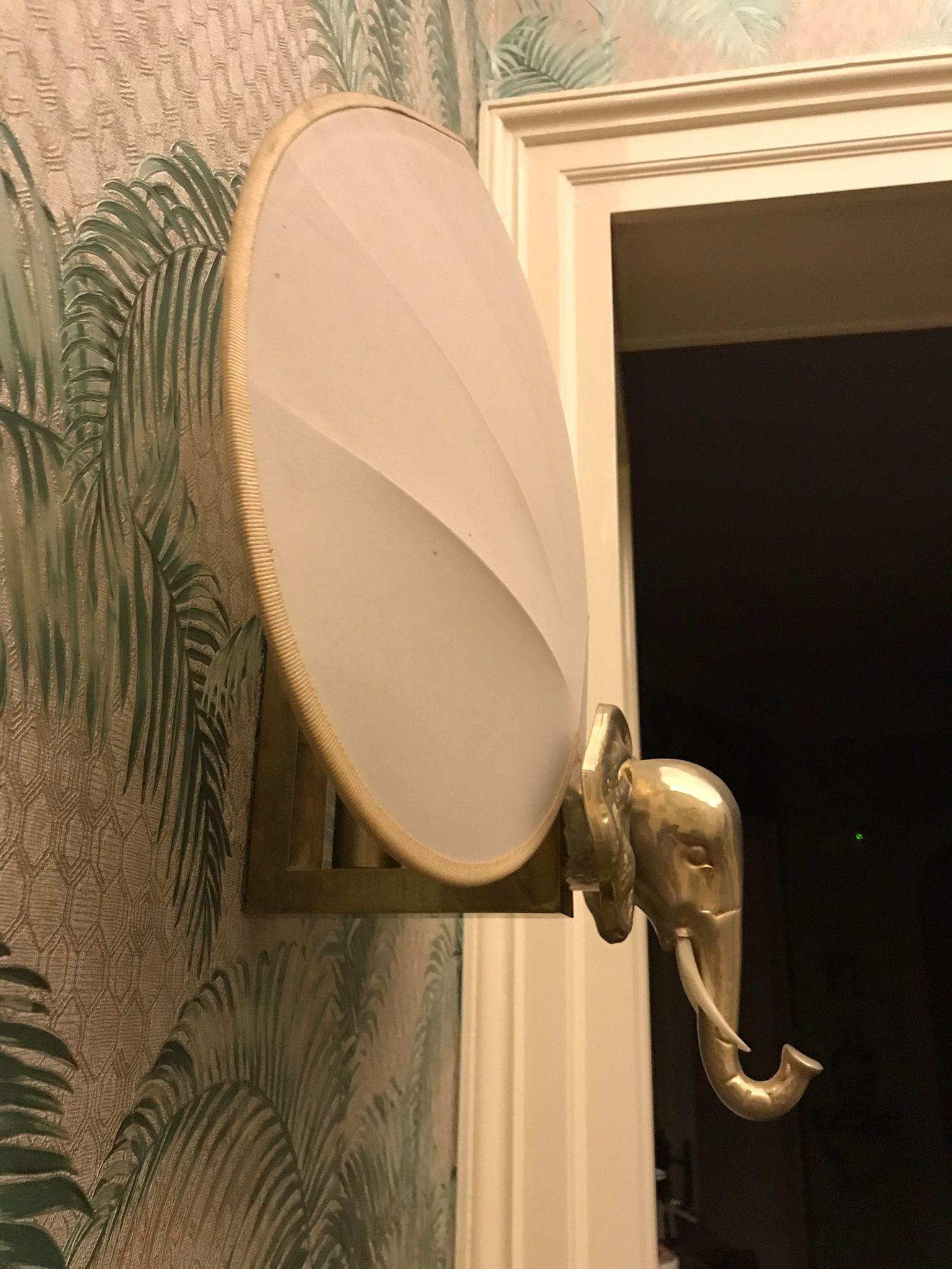 Set of Three Wall Art Deco Elephant Wall Lights, France 1930s In Good Condition For Sale In London, GB