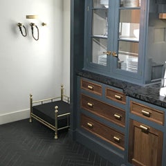 Set of Three Wall Hooks, Solid Brass