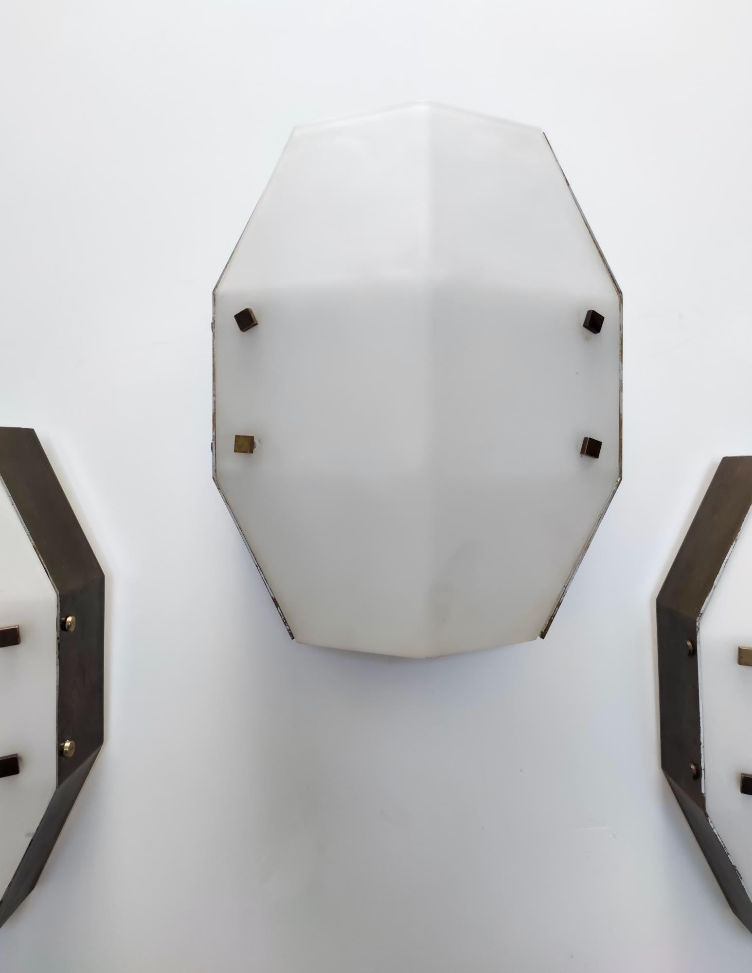 Set of Three Wall Lights by Elio Monesi for Arredoluce Mod. 12880, Italy, 1961 In Good Condition In Bresso, Lombardy