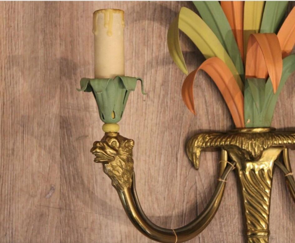 Set of three wall lights from Maison Baguès. France, circa 1950. In Good Condition In Paris, FR
