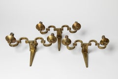 Ensemble de trois Lights Xxème siècle en laiton doré Style Jansen Art Deco 1940