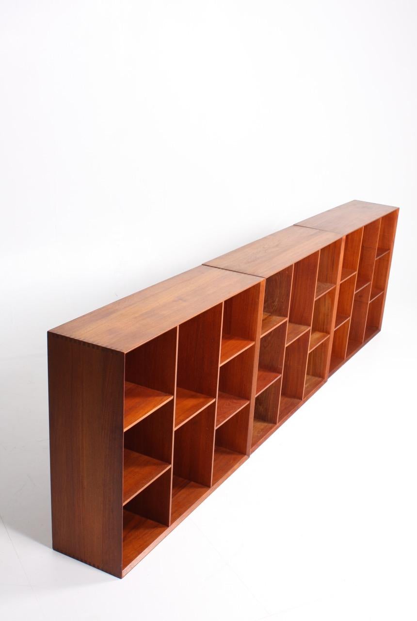 Scandinavian Modern Set of Three Wall-Mounted Bookcases by Hvidt & Mølgaard