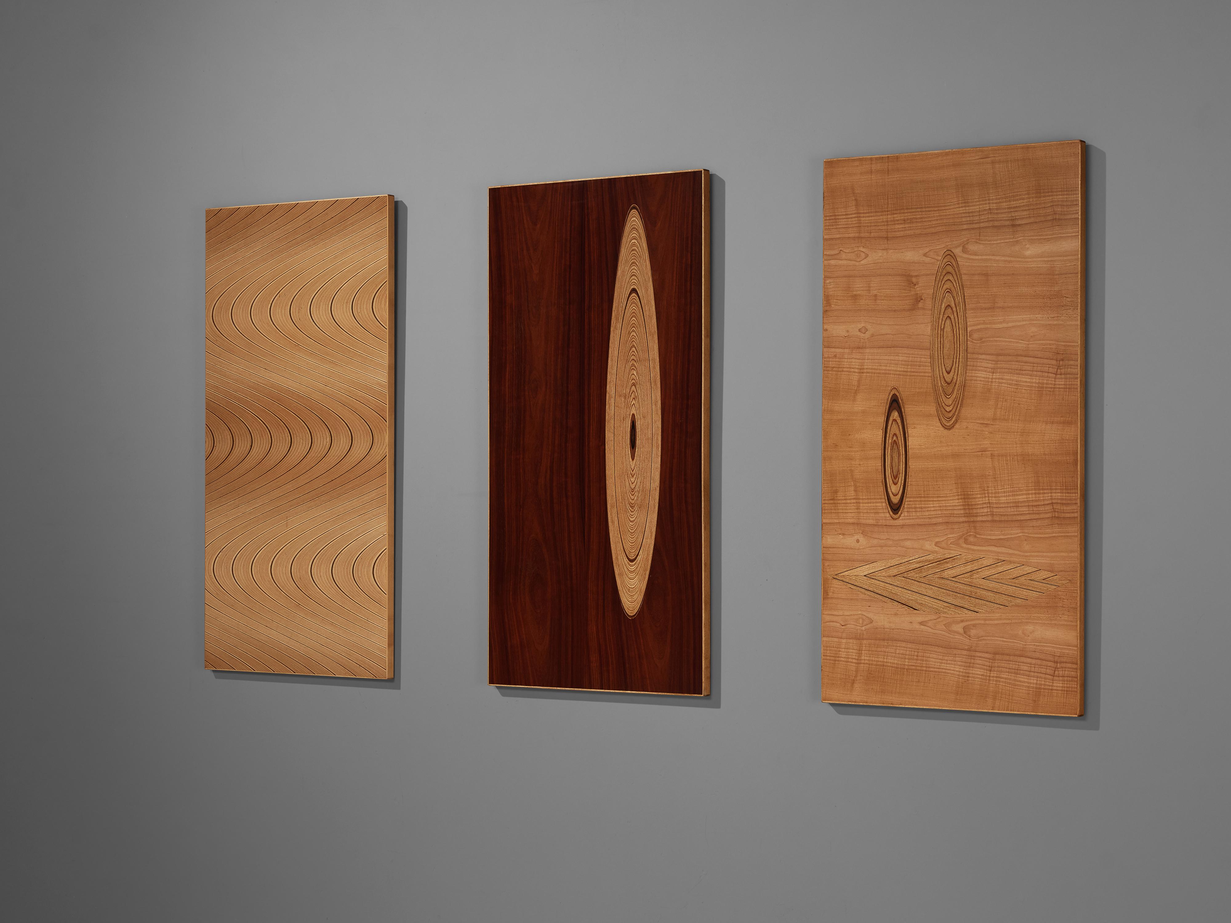 Tapio Wirkkala for Asko, set of three wall panels, birch, plywood, Finland, 1950s

Finnish designer Wirkkala, who is known for his great craftsmanship and knowledge of wood, shows his talent as a sculptor and artist with this item. The three wall