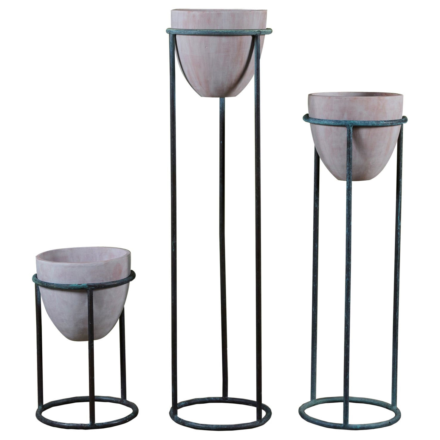 Set of Three Walter Lamb Bronze Plant Stands