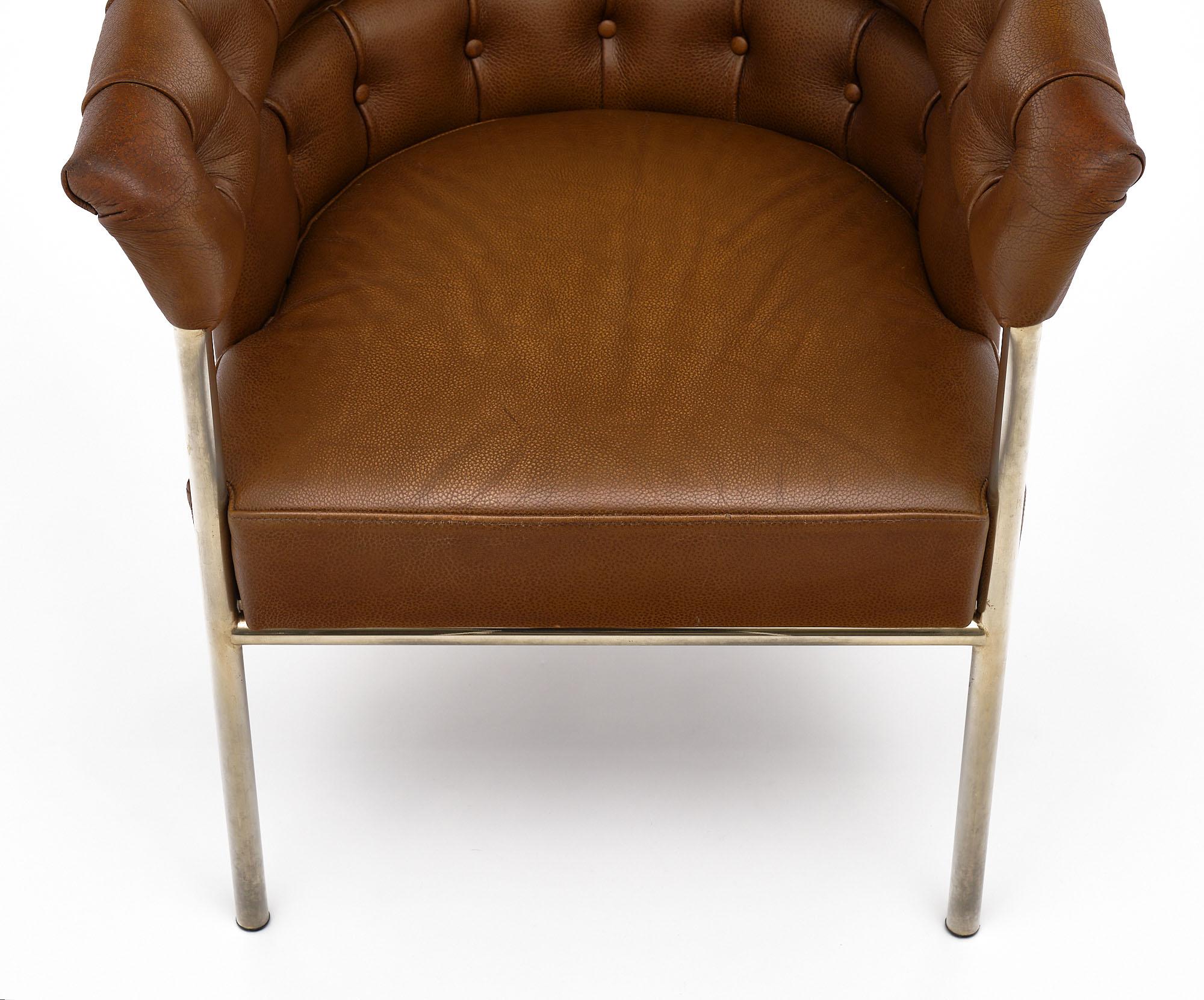 Late 20th Century Set of Three “Weston” Leather Vintage Armchairs