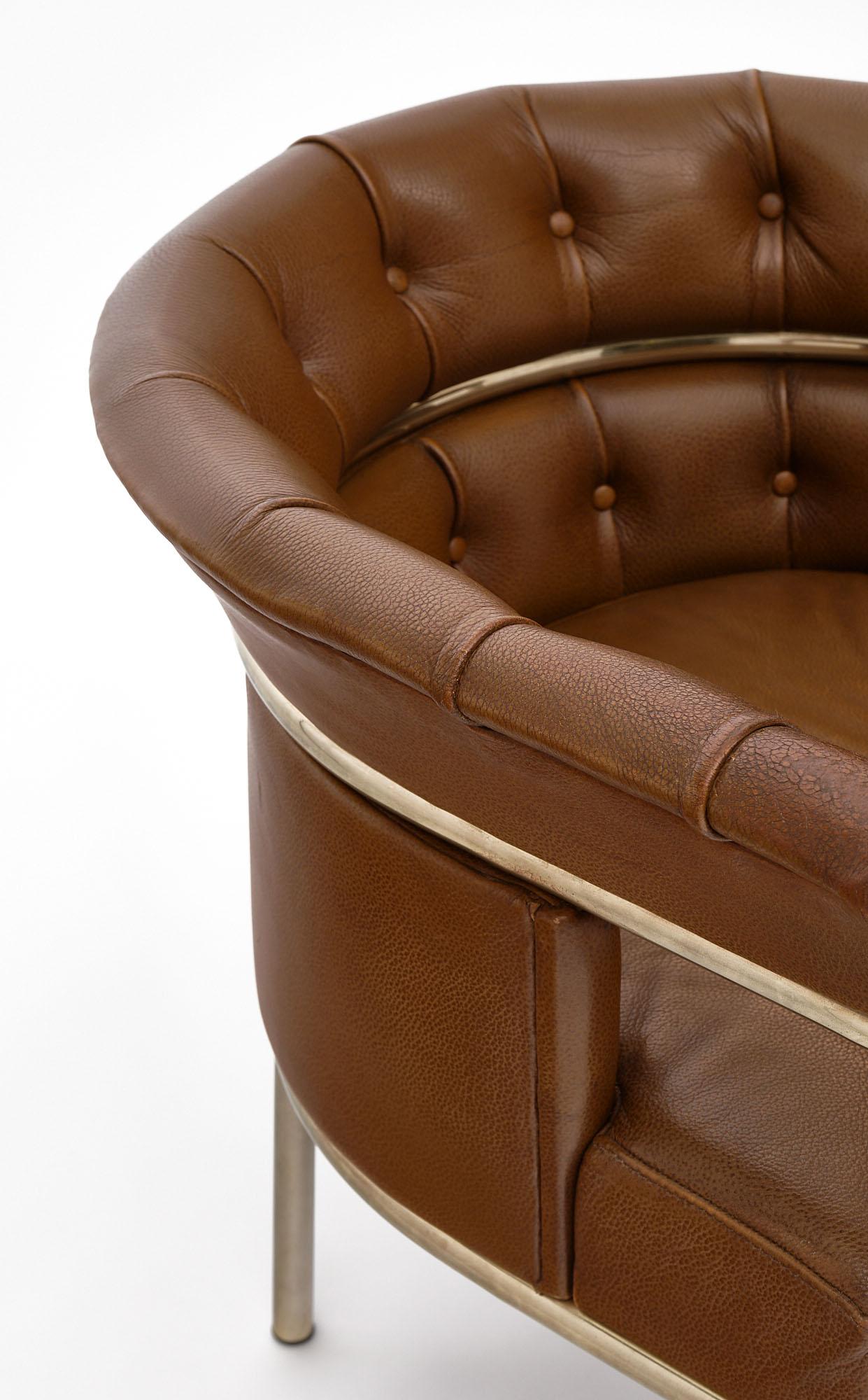 Set of Three “Weston” Leather Vintage Armchairs 2