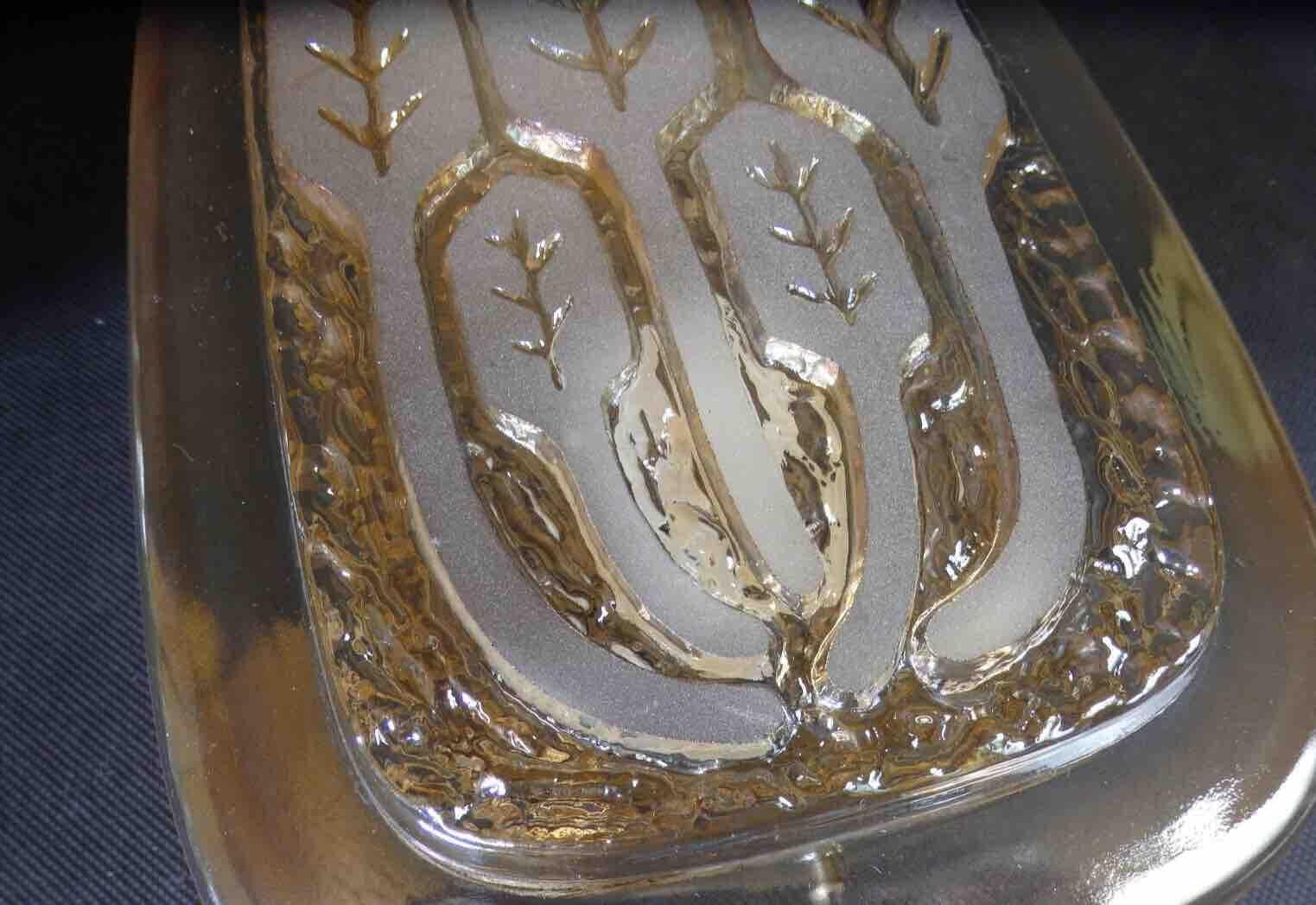 Set of Three Wheat Sheaf Motif Hillebrand Glass Sconces Mid-century, 1970s For Sale 10
