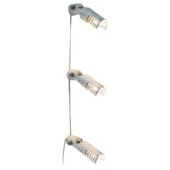 Set of Three White Adjustable Design Wall Lamp, 1980s