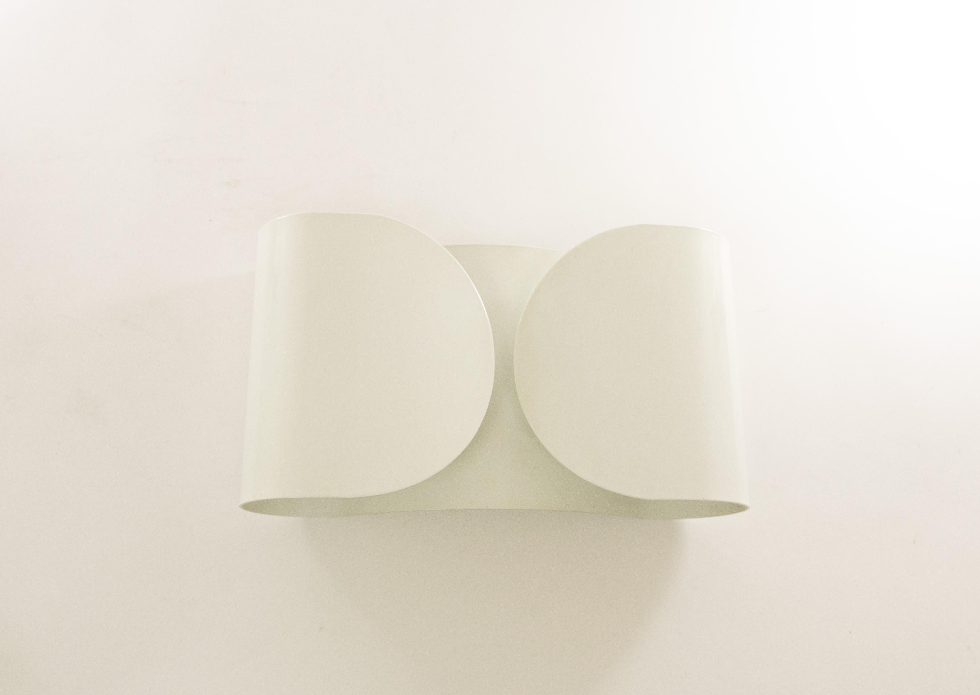 Set of Three White Foglio Wall Lamps by Tobia Scarpa for Flos, 1960s In Good Condition In Rotterdam, NL