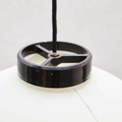 Set of Three White Pending Lamps by Miguel Mila for Tramo in Plastic, circa 1970