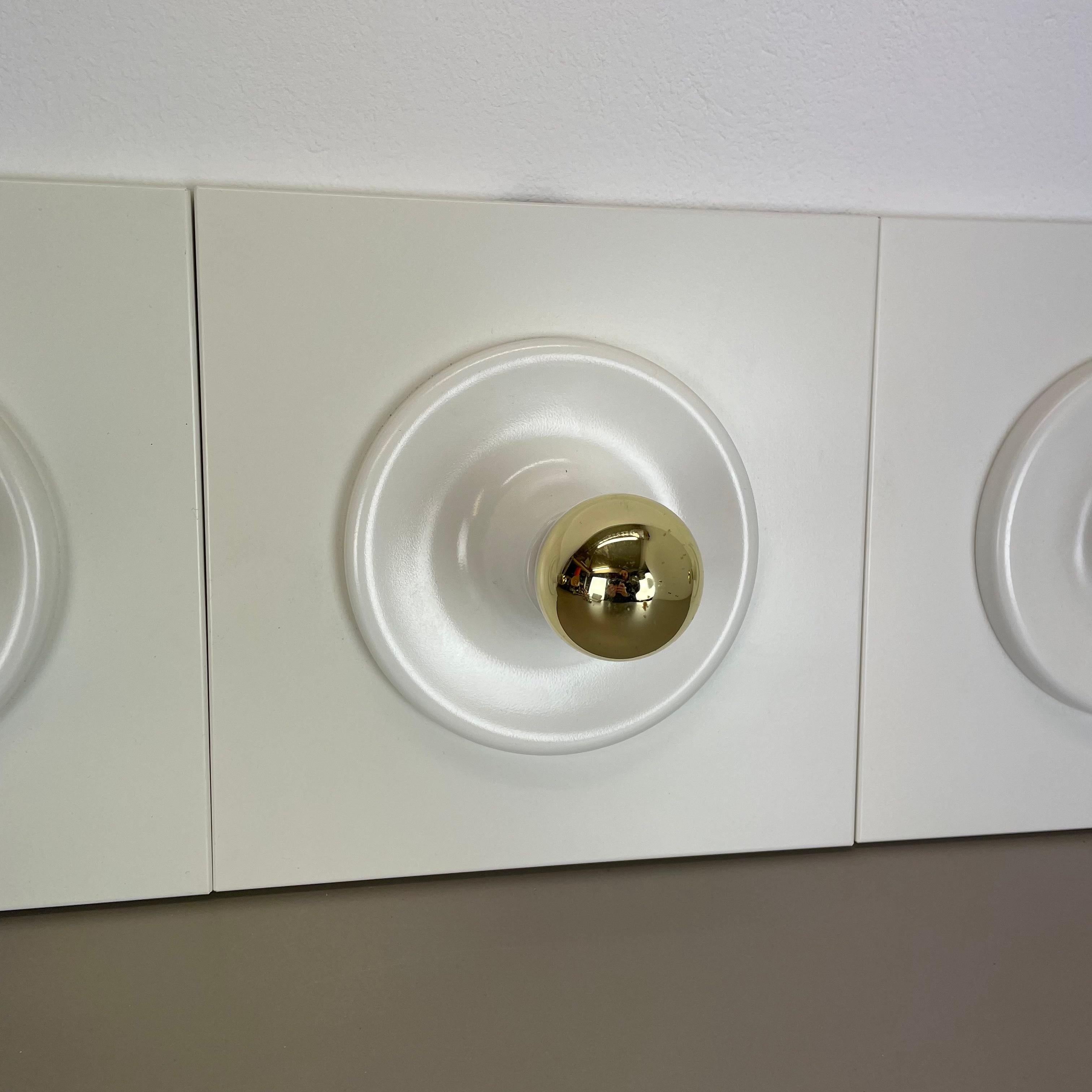 Metal Set of Three White Space Age CUBIC Wall Lights, Germany, 1980s For Sale