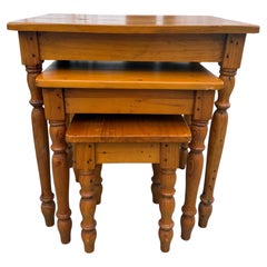 Set of Three Wooden Nesting Tables