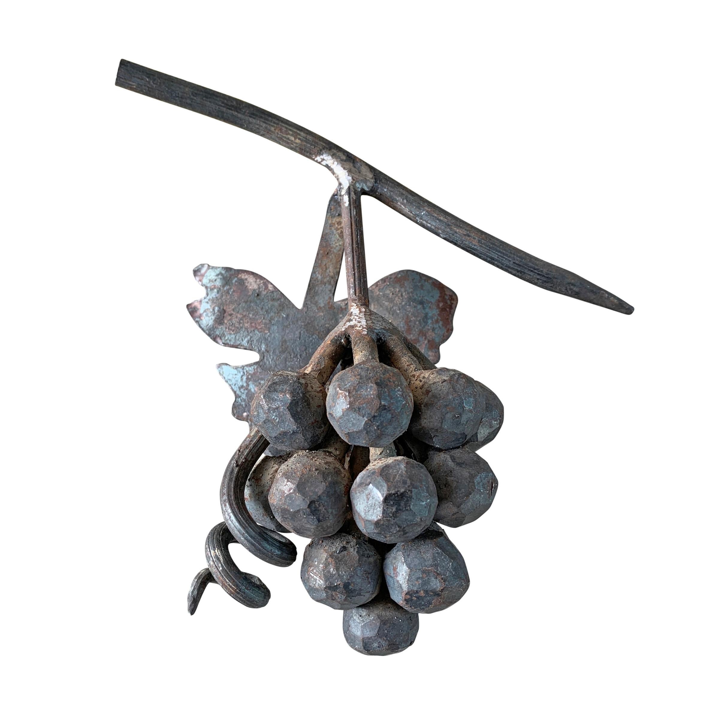 American Set of Three Wrought Iron Grape Clusters