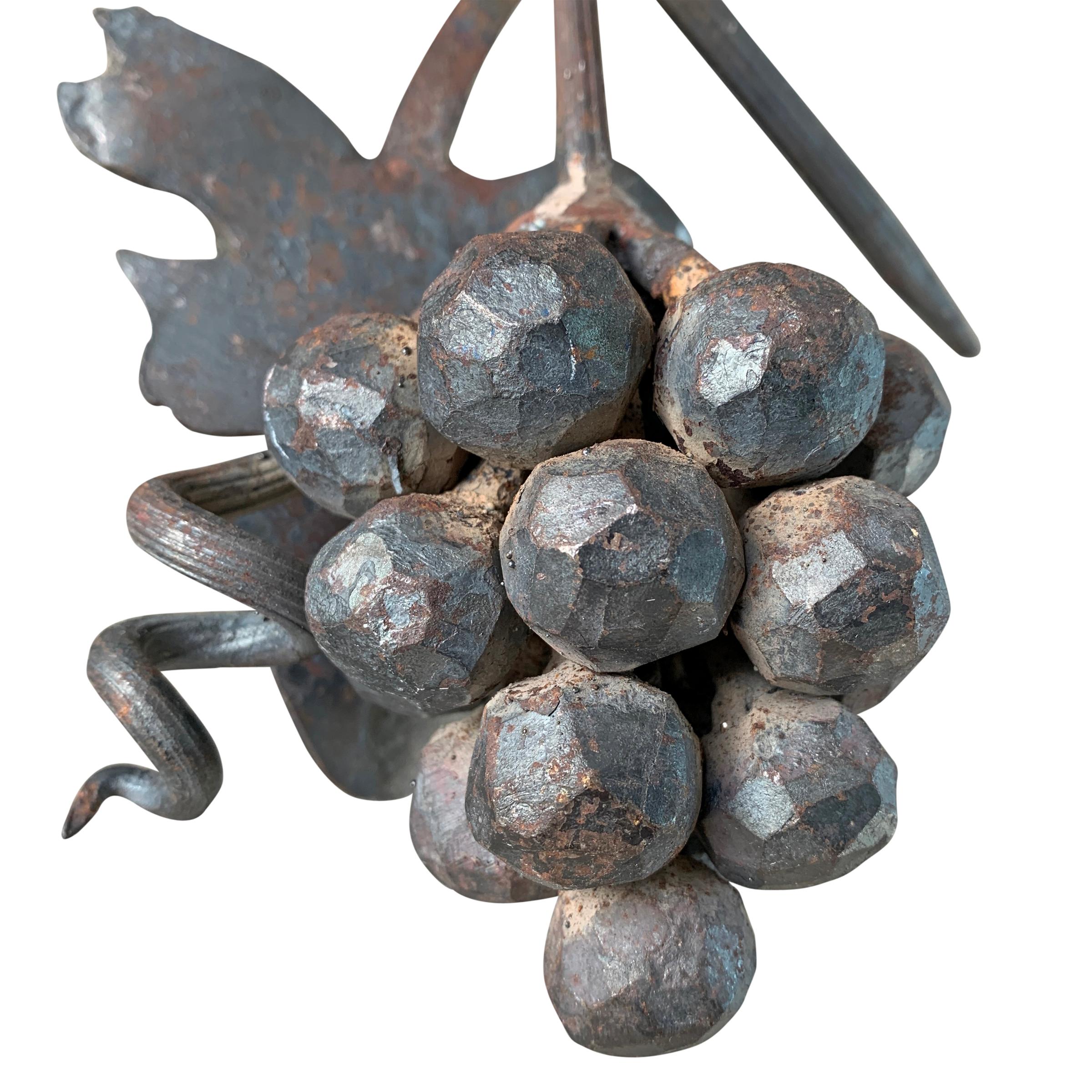 20th Century Set of Three Wrought Iron Grape Clusters