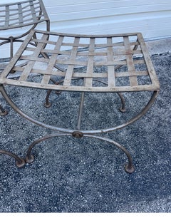 Vintage Italian Wrought Iron Curule Stools, Set of Three, Circa 1950s