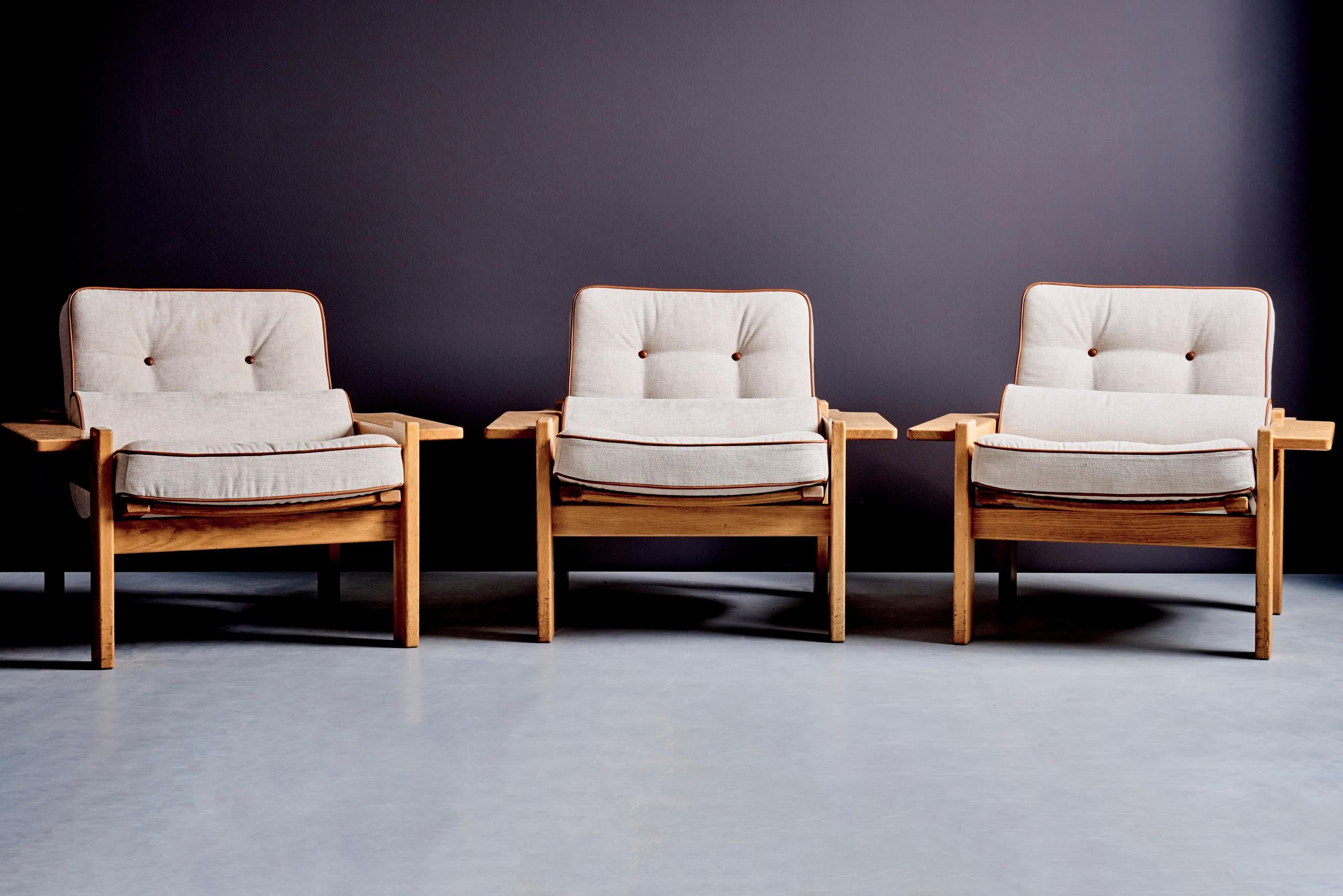 Mid-Century Modern Ensemble de trois chaises longues Yngve Ekström pour Swedese en vente