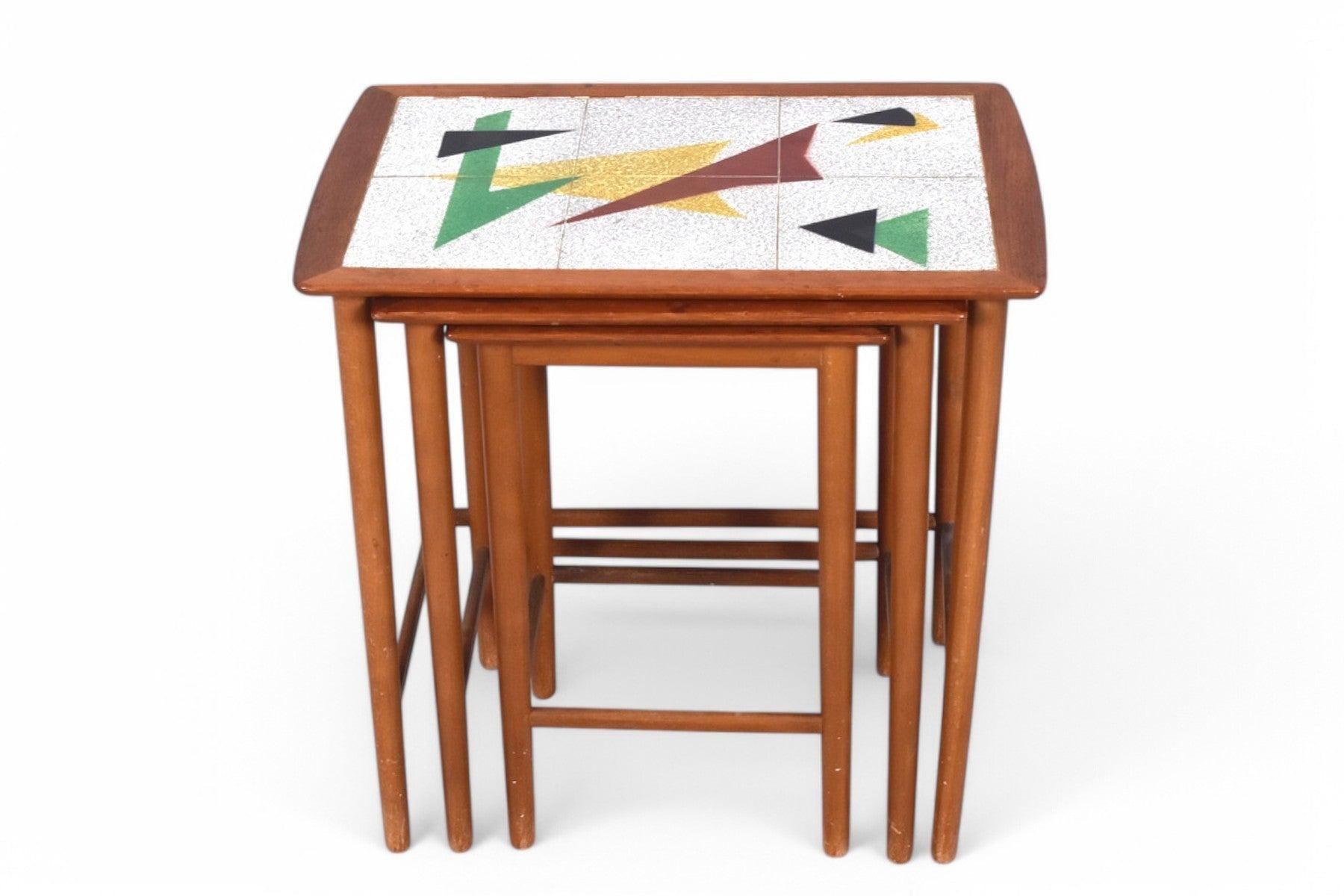 Origin: Denmark
Designer: Jorgensen + Søns
Manufacturer: Jorgensen + Søns
Era: 1960s
Materials: Teak, Tile
Measurements: 21
