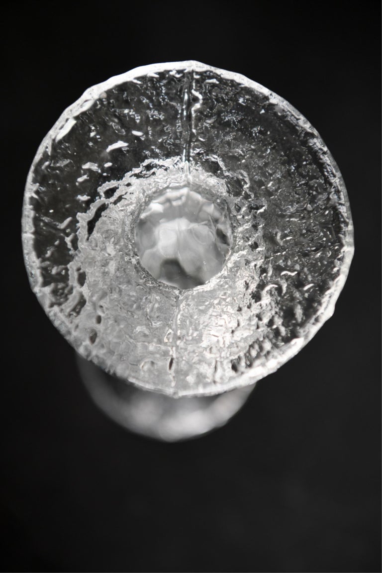 Set of Timo Sarpaneva for Iittala Ice Glass Candlesticks 11