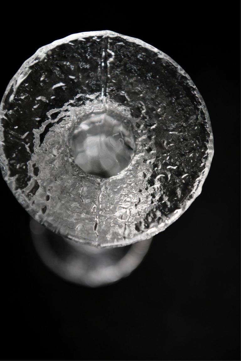 Set of Timo Sarpaneva for Iittala Ice Glass Candlesticks 12
