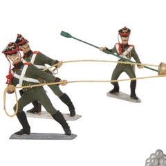 Set of Tin Figurines, Running Up, Ukraine by Yuriy Kutselik, 19th Century