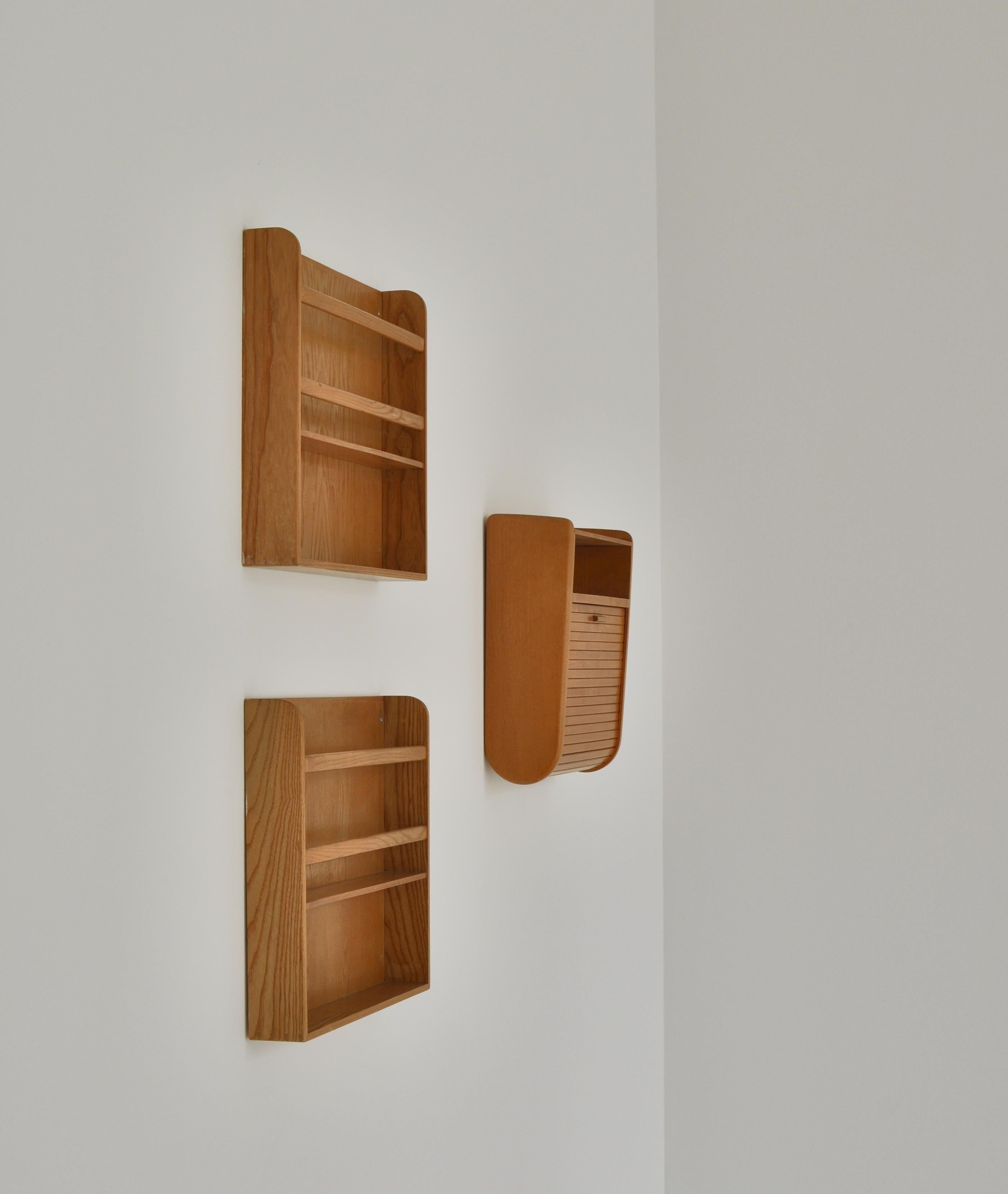 Scandinavian Modern Set of Tove & Edvard Kindt-Larsen Wall Mounted Cabinet & Shelves, 1930s