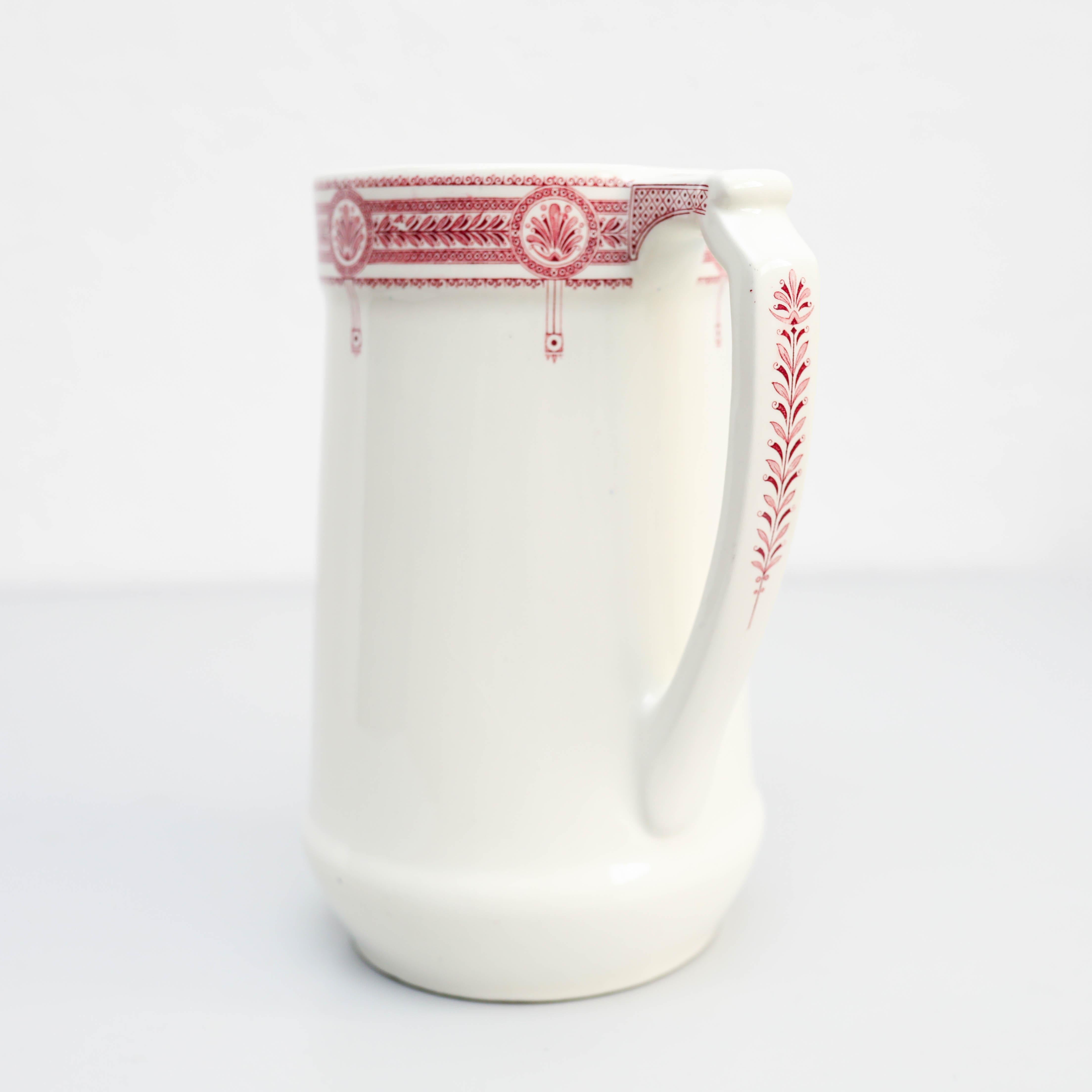 Set of Traditional Belgium Vintage ceramic Milk Vase and its Bowl, circa 1940 For Sale 10