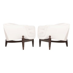 Satz von Transitional Tripod-Loungesesseln aus Wolle, ca. 1950er Jahre