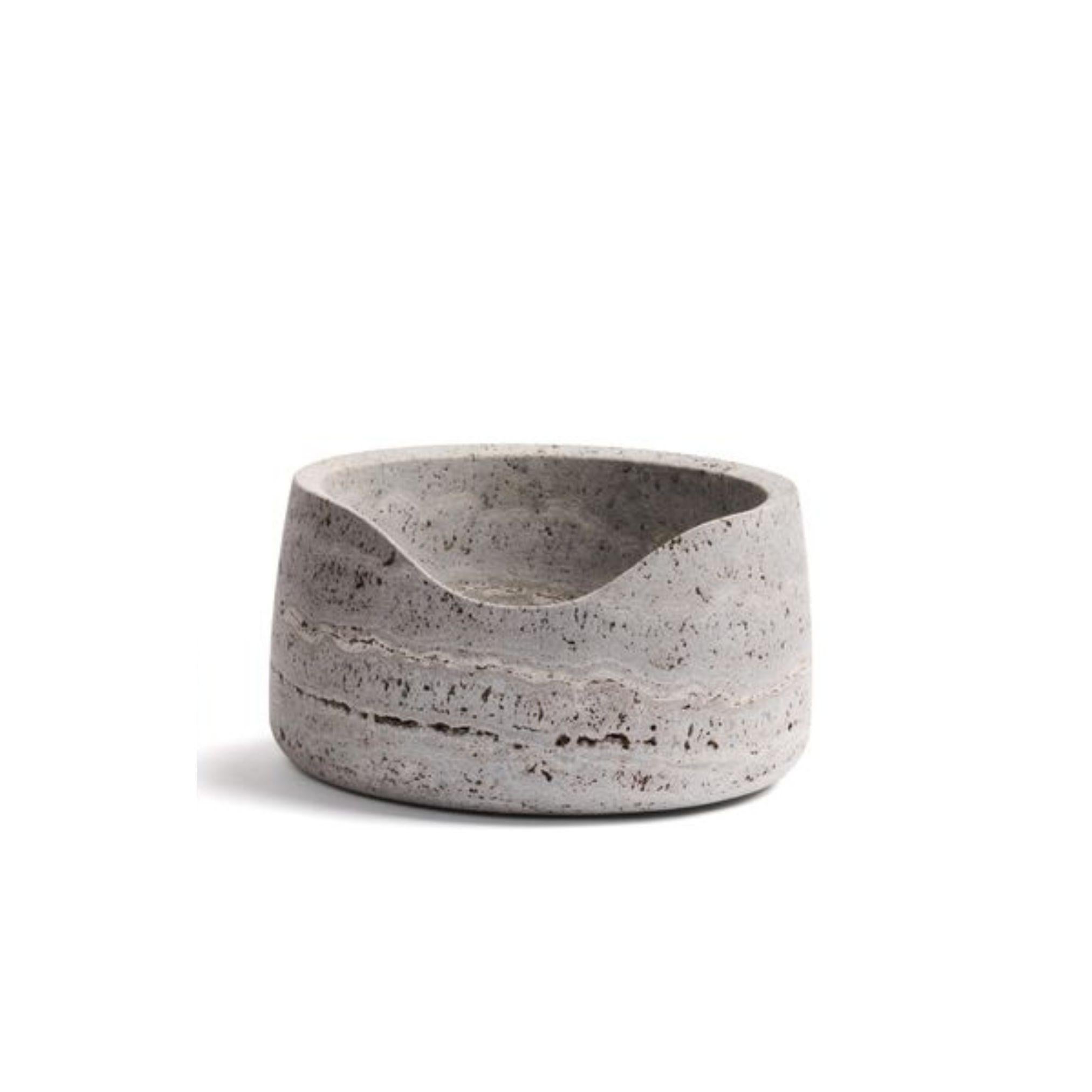 Minimalismo Set di ciotole in travertino di Guillaume Lopez, Made in Belgium in vendita