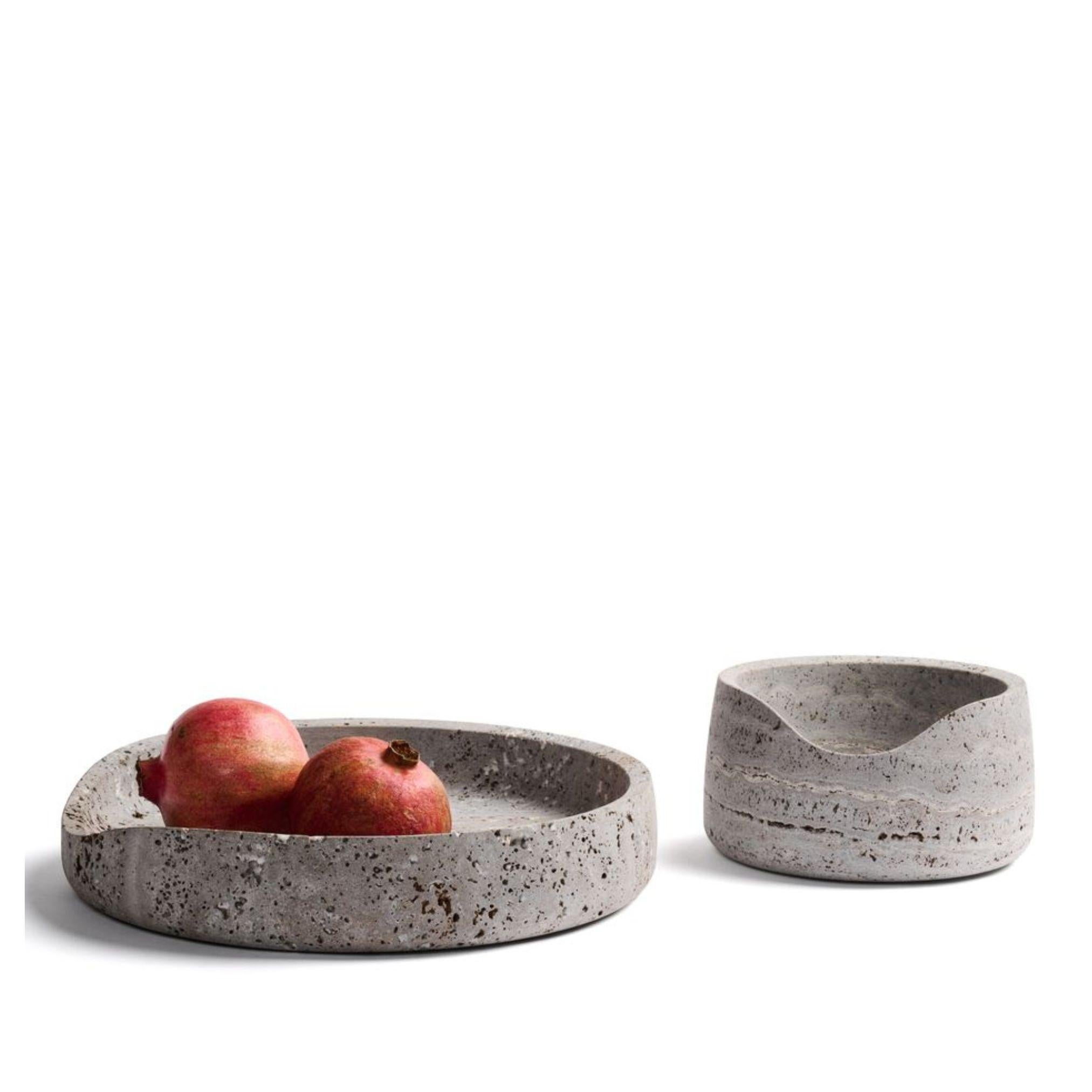 Belga Set di ciotole in travertino di Guillaume Lopez, Made in Belgium in vendita