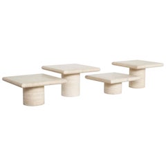 Set of Travertine Up&Up Tables, Italy, 1970s