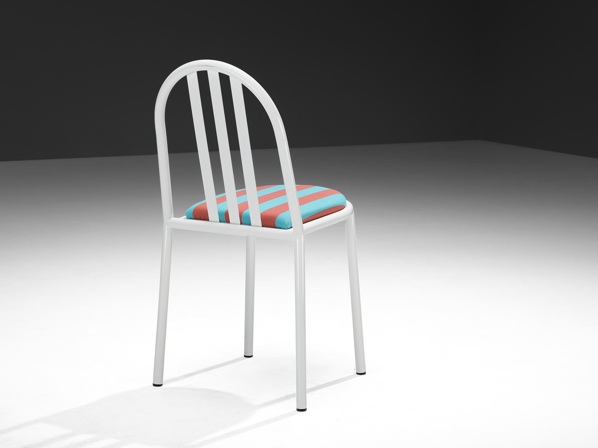 Early 20th Century Set of Tubular Steel Chairs with Striped Seats by Robert Mallet-Stevens For Sale