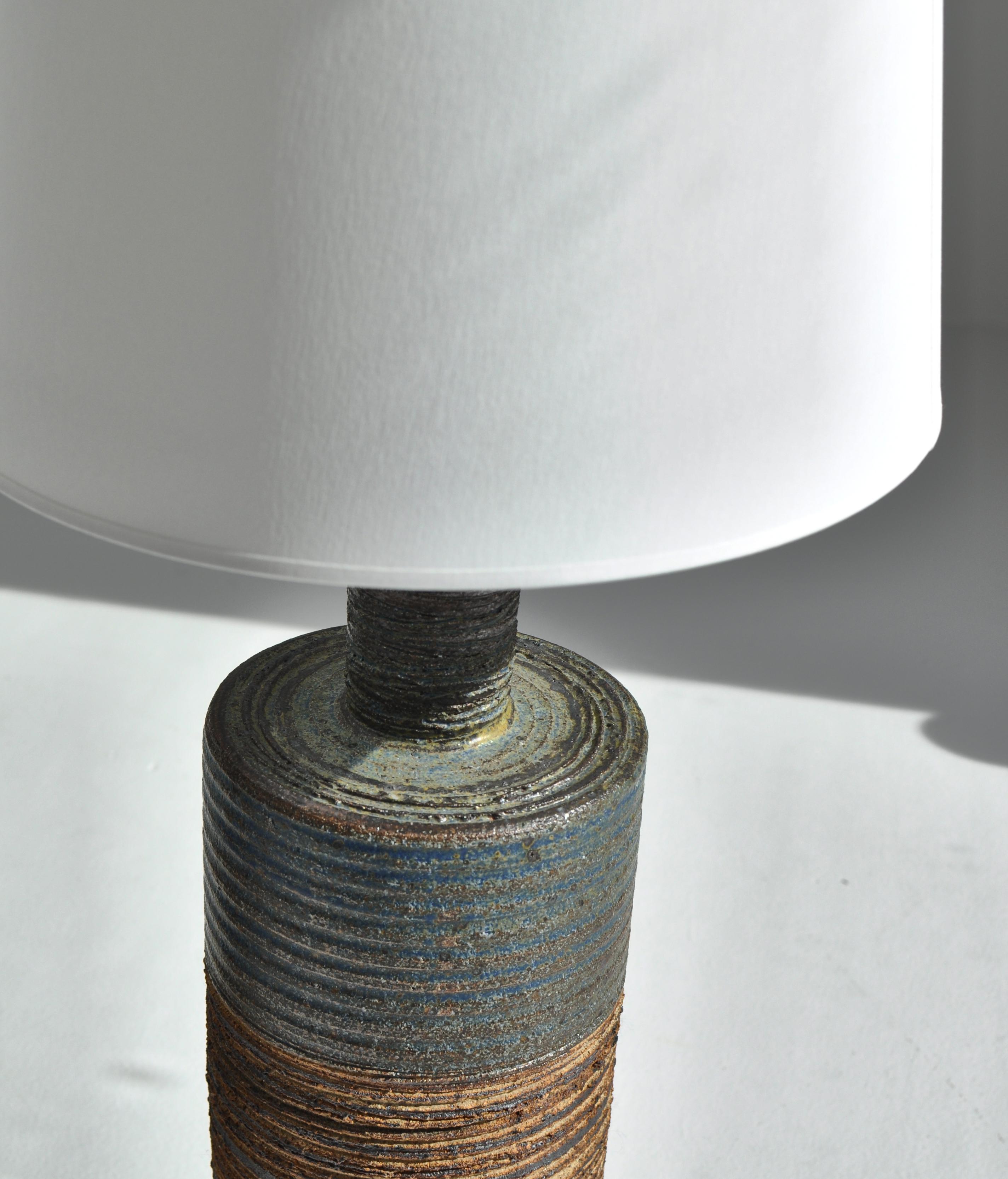 Mid-20th Century Set of Tue Poulsen Scandinavian Modern Ceramic Floor Lamp in Earth Colors, 1960s