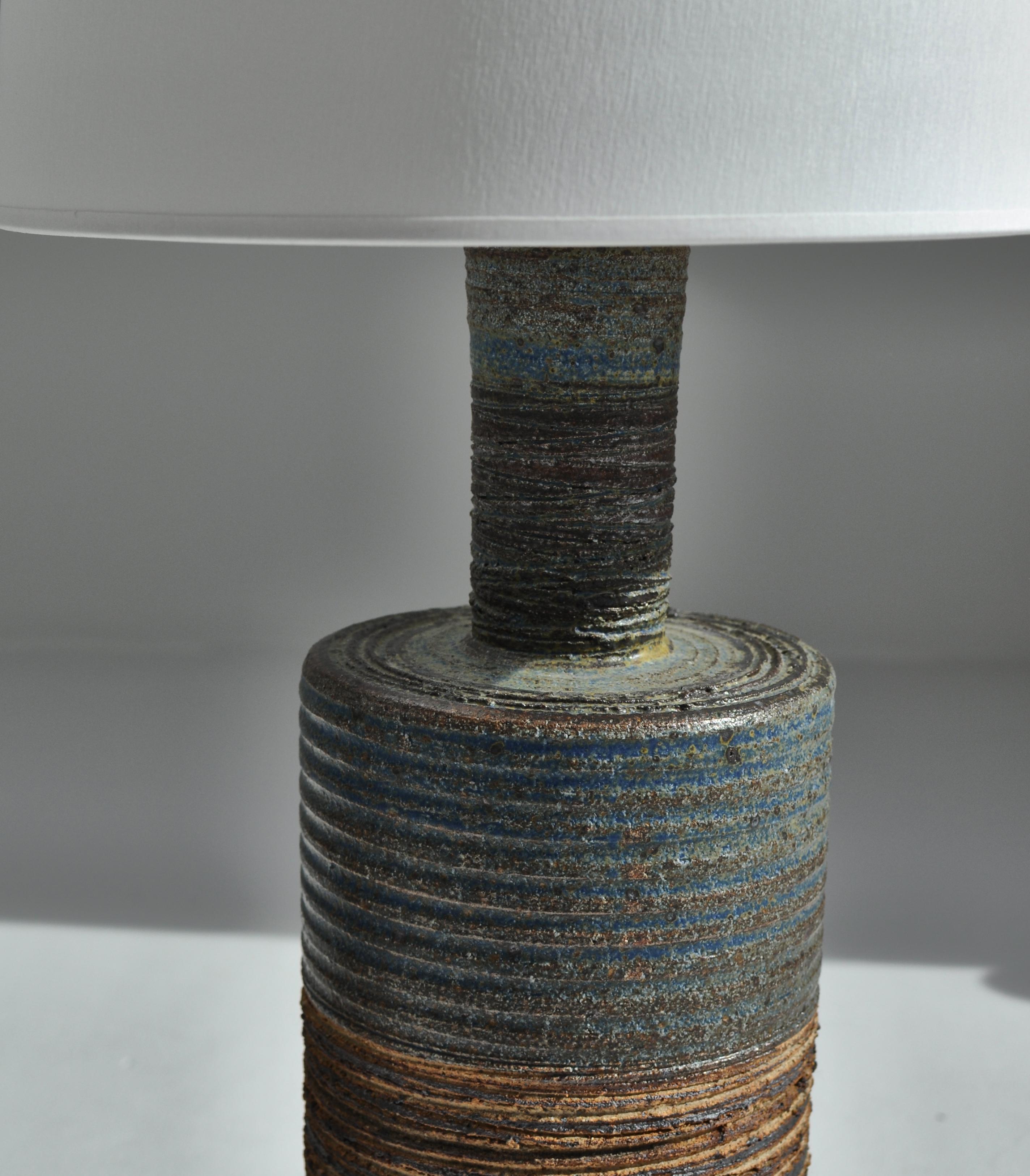 Stoneware Set of Tue Poulsen Scandinavian Modern Ceramic Floor Lamp in Earth Colors, 1960s