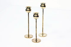Set of "Tulip" Brass Candlesticks by Pierre Forssell for Skultuna, Sweden