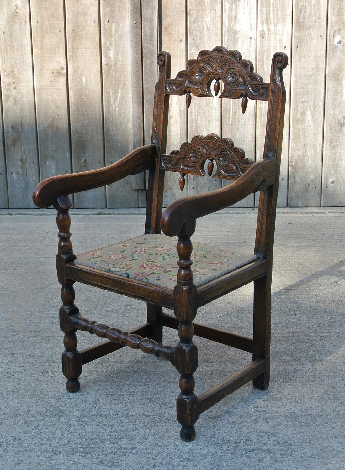 Set of Twelve 17th Century Derbyshire Back Stools – Ten Standards and Two Carver 3