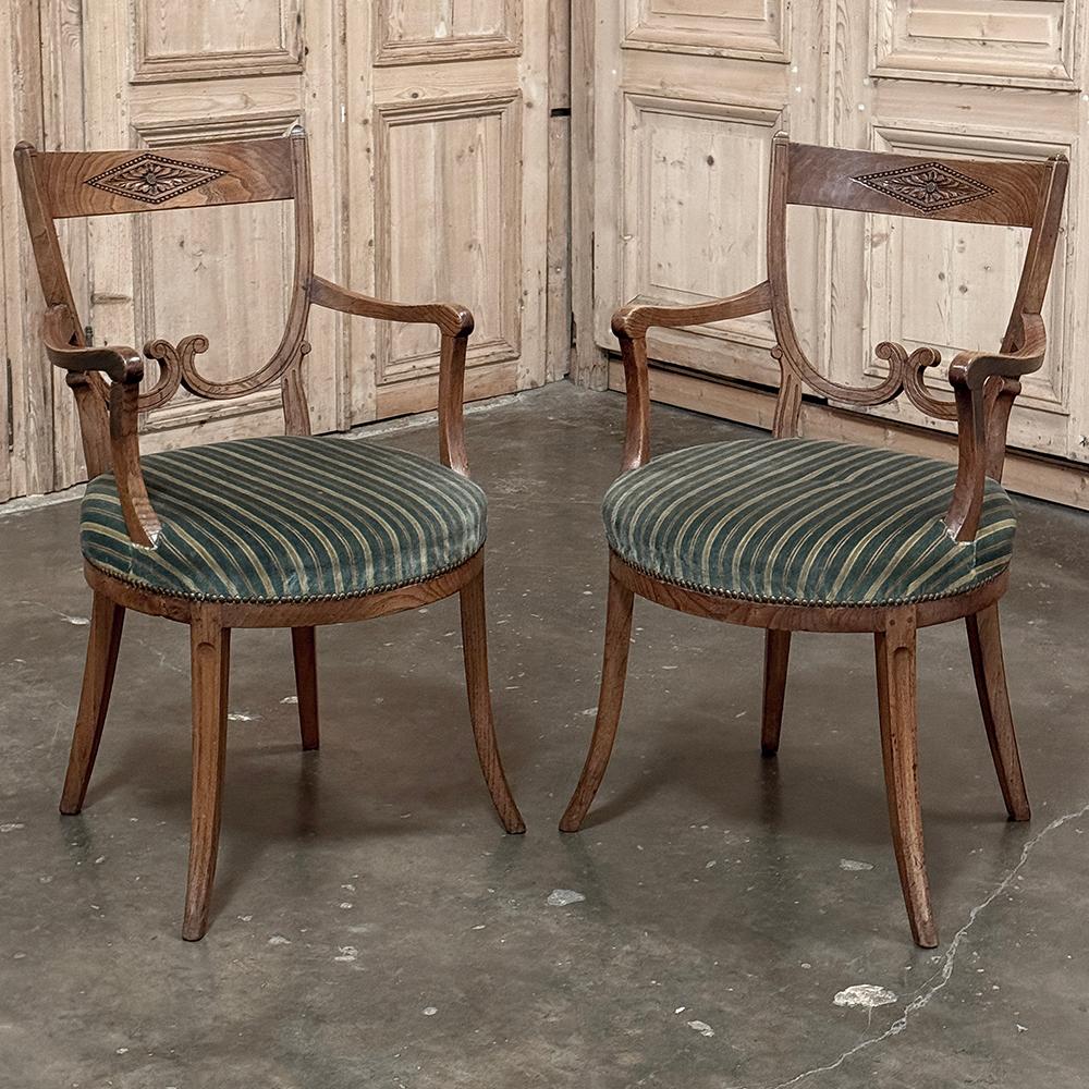 Set of Twelve 18th Century Swedish Gustavian Dining Chairs includes 2 Armchairs For Sale 9