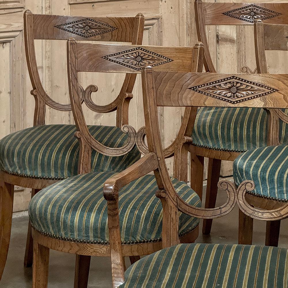 Mohair Set of Twelve 18th Century Swedish Gustavian Dining Chairs includes 2 Armchairs For Sale