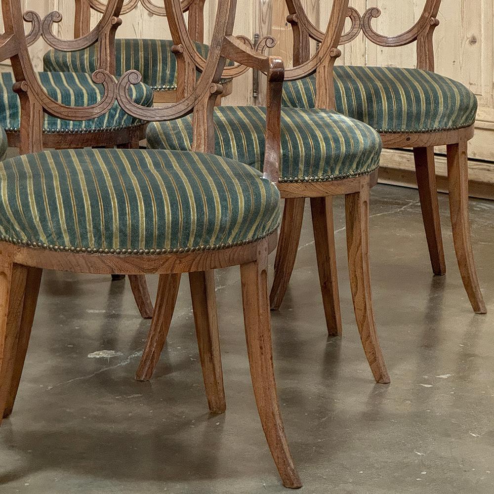 Set of Twelve 18th Century Swedish Gustavian Dining Chairs includes 2 Armchairs For Sale 1