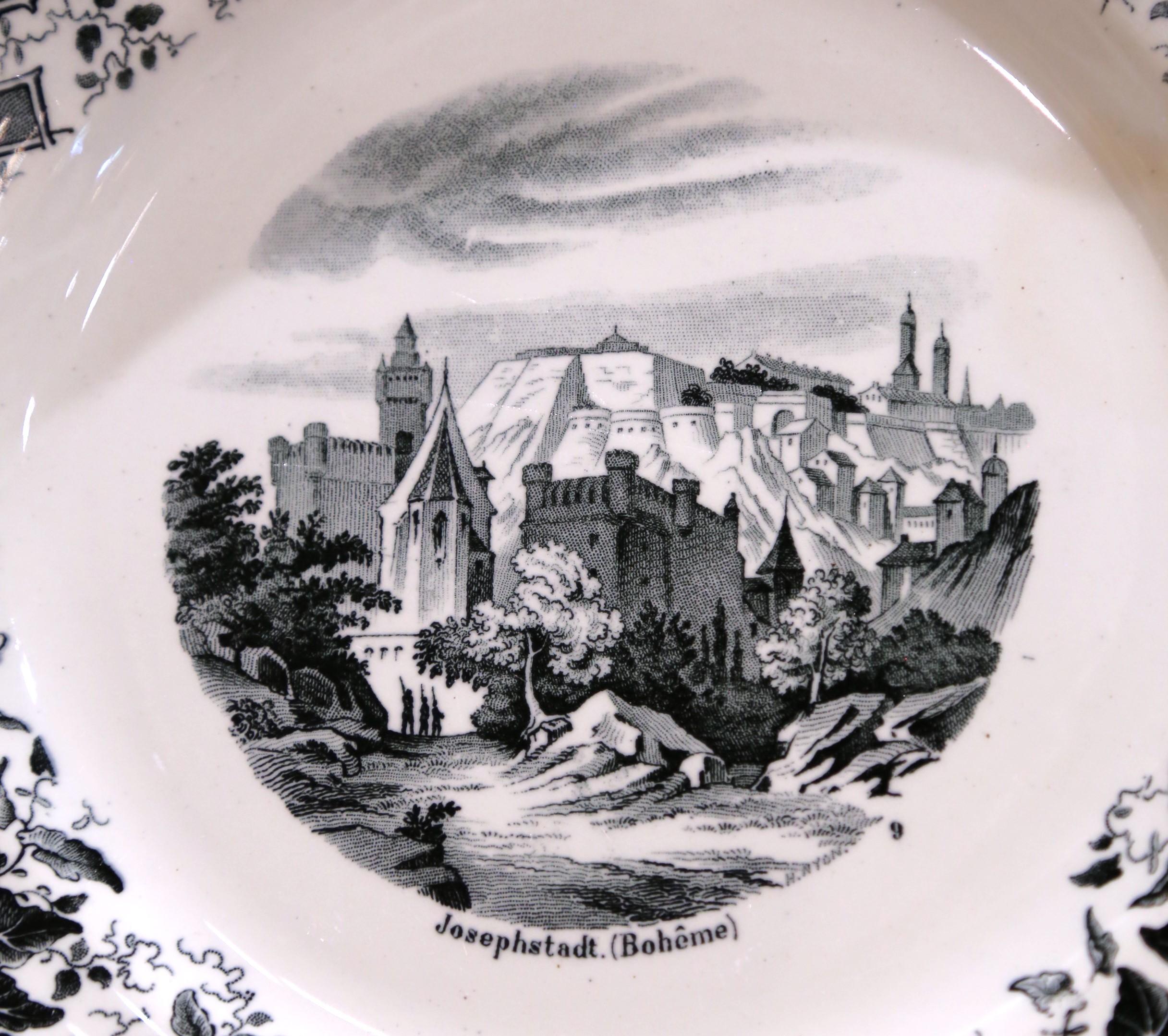 Set of Twelve 19th C. French Choisy-le-Roi Dessert Plates “Campagnes Militaires” For Sale 1