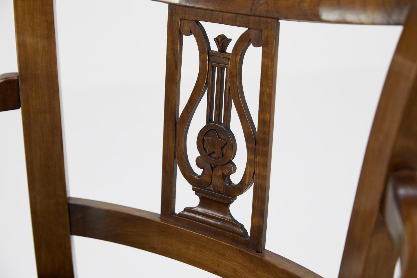 Set of Twelve 19th Century Austrian Cherrywood Dining Chairs 7