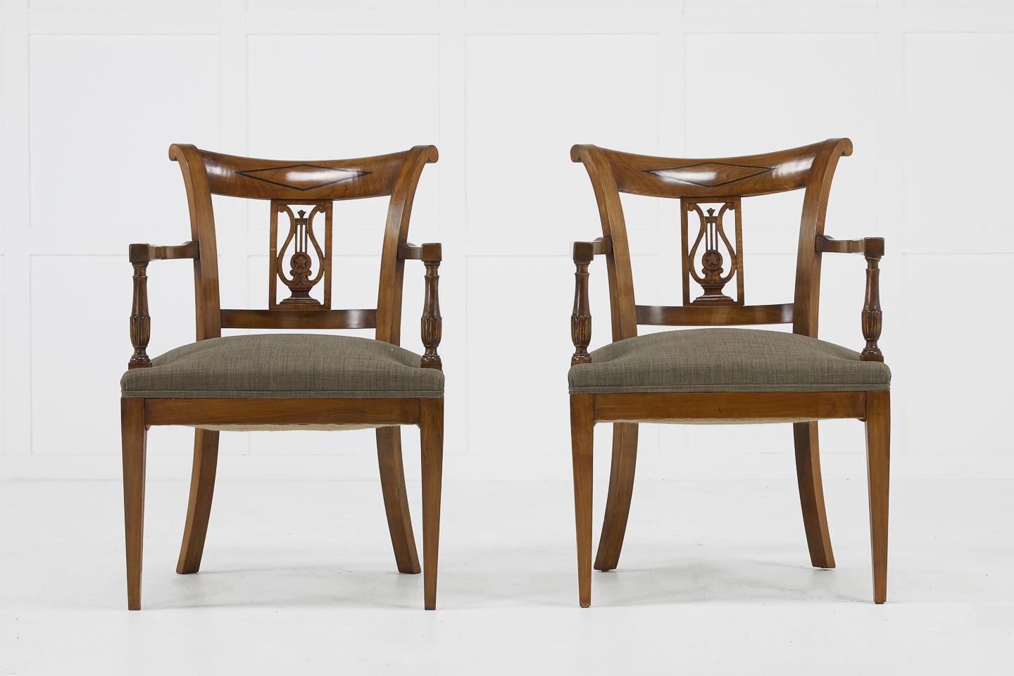 Set of Twelve 19th Century Austrian Cherrywood Dining Chairs 1